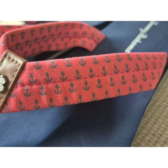 Tommy Bahama Women's Sandals Size 10 Flip Flops Blue & Pink Nautical Beach Vacay - Picture 6 of 12